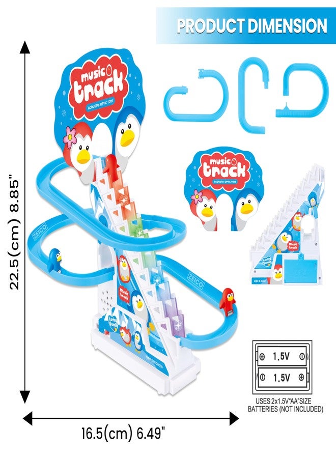 ZEICO Penguin Slide Toy Set – Stair Climbing Roller Coaster with Sliding Tracks, 9 Racing Penguins & 3 Switch – Lights, Music & Quiet Mode – Educational Playset for Kids Toddlers Boys & Girls - Image 2